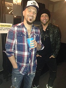 Chris Lucas (left) and Preston Brust before a concert at The Fillmore Detroit, Detroit, Michigan, December 4, 2015