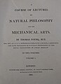 Title page to volume I of A Course of Lectures on Natural Philosophy and the Mechanical Arts (1807)