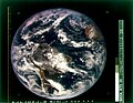 NASA's first color photo (digital image mosaic) of Earth, imaged in 1967 by ATS-3, was used as the cover of Whole Earth Catalog's first edition.