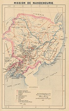 Map of Manchurian Mission, prepared by Adrien Launay [fr], 1889.