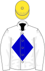 White, blue diamond, yellow cap