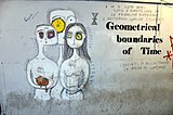 "Geometrical boundaries of Time", street art in Tbilisi.