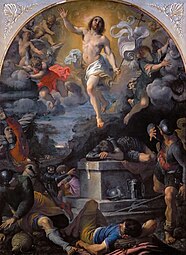 Resurrection of Christ; by Annibale Carracci; 1593; oil on canvas; 217 x 160 cm; Louvre[103]