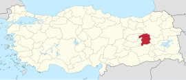 Location of the province within Turkey