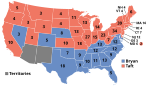 Electoral map, 1908 election