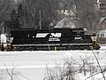 NS #3067 GP40-2 with it new paint scheme sits in the snow at Botford Yard