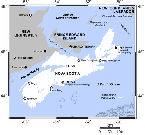 新斯科舍省地圖