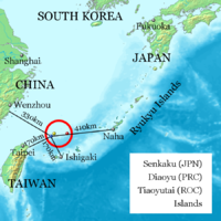 Location of 釣魚臺列嶼