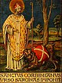 Sanctus Corbinianus urso sarcinas imponit - Saint Corbinian commands the bear to carry his luggage