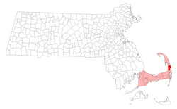 Location in Barnstable County in Massachusetts