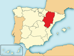 Map of Aragón