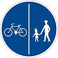 Separated pedestrian and cycle route