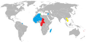 *  колонии под контролем Свободной Франции в 1940 *  колонии под контролем Свободной Франции в 1942 *  колонии под контролем Свободной Франции в 1943 *  французские колонии, оккупированные войсками Японской империи