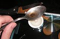 Prepping heroin for injection