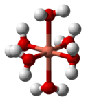 A schematic depiction of a Hexaaquacopper ion.