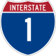 Single-digit interstate route shield