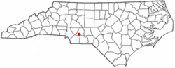 Location of Oakboro, North Carolina