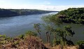 The confluence of the Iguazú and Paraná rivers is the tripoint between Brazil, Paraguay and Argentina