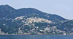 Raito seen from the sea. In the left corner, upon the hill, the village of Albori