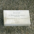 Modern gravestone of Justus