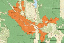 An overview map of Lolo National Forest with ranger districts and surrounding forests labelled