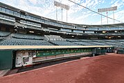 Dugouts used for Athletics games