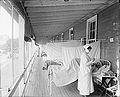 Influenza ward at Walter Reed Hospital during the Spanish flu pandemic of 1918-1919.