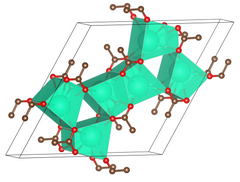 Water-free caesium acetate crystallizes in a hexagonal unit cell.