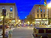 Caroline Street as seen from across Broadway