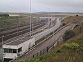 The entrance to the Channel Tunnel in France.