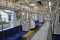 Interior view of set 51004 showing newer seat style and conventional handrails at the doorways, March 2010