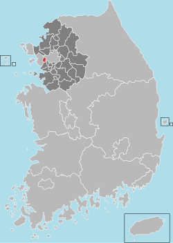 富川市在韓國及京畿道的位置