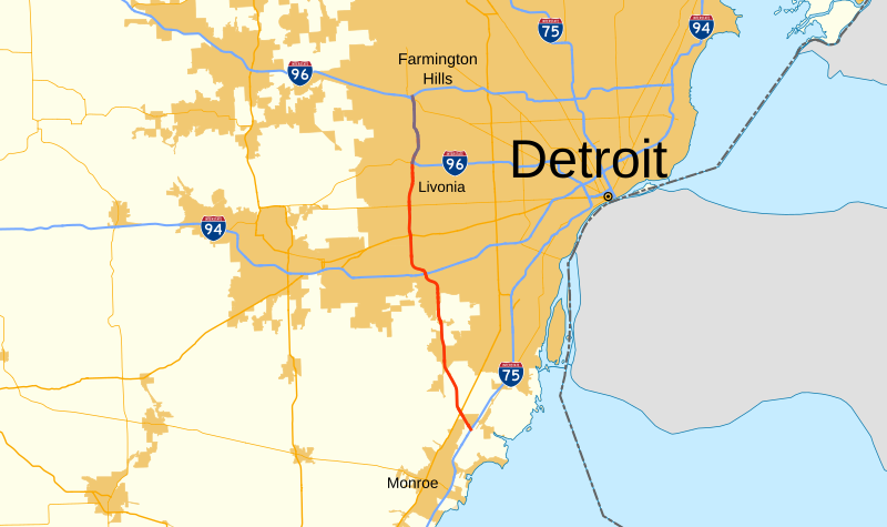 File:I-275 MI map.svg