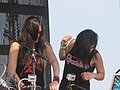 Krewella performing live in May 2012.