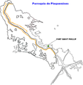 Localización de Fort Saint Phillip en el mapa de la parroquia de Plaquemines