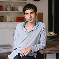 Author Rana Dasgupta at home in Delhi, April 2010 (photo: Nina Subin)