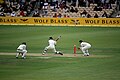 Aaron Redmond hitting a six off Nathan Hauritz in the second Test (photo 1 of 3).