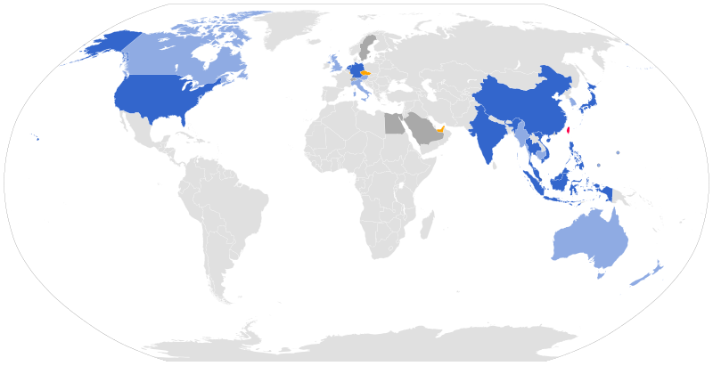 China Airlines destinations.   中華民國（台灣）   客貨運   僅客運   僅貨運   已終止