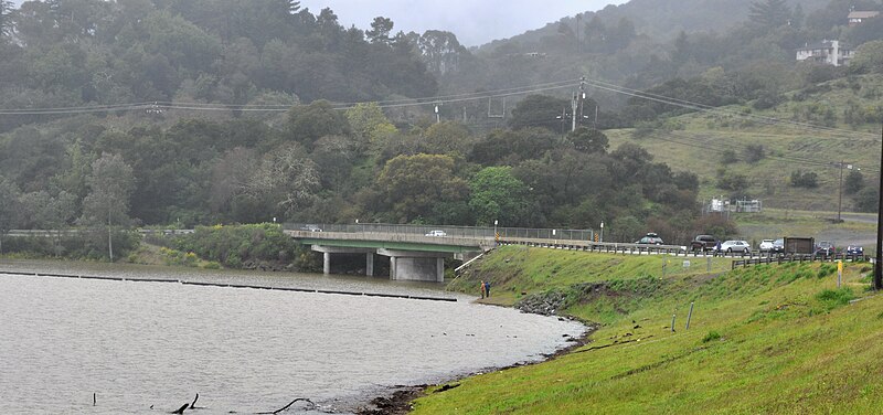 File:Lexington Reservoir Overflows Spillway.JPG