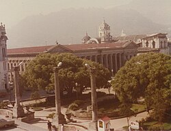 Buildings flanking the Central Park Square in Quetzaltenango (Old Image)