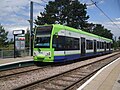 Image 6Tram 2548 calls at Arena tram stop. This is one of the trams on the Tramlink network centred on Croydon in south London.