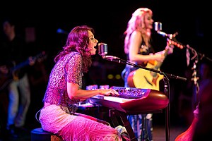 Aly & AJ performing at the Roxy Theater in West Hollywood on June 26, 2013