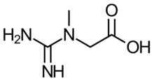 Skeletal formula of neutral form of creatine