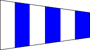 NATO signal flag turn (vertical stripes)