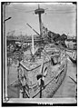 The stern of the USS Maine following the draining of the cofferdam