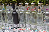 Bottles of artisanal mezcal