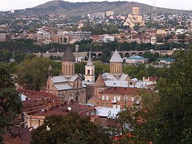 The view of central part of Tbilisi