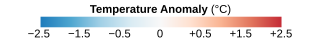 key to above map of temperature changes