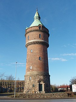 The old Randersvej Water Tower from 1907, is a landmark of Aarhus N. It was essential for supporting new settlements in this high lying region of the city.