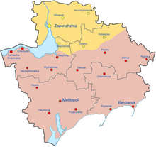 Territory control in the Zaporizhzhzia region